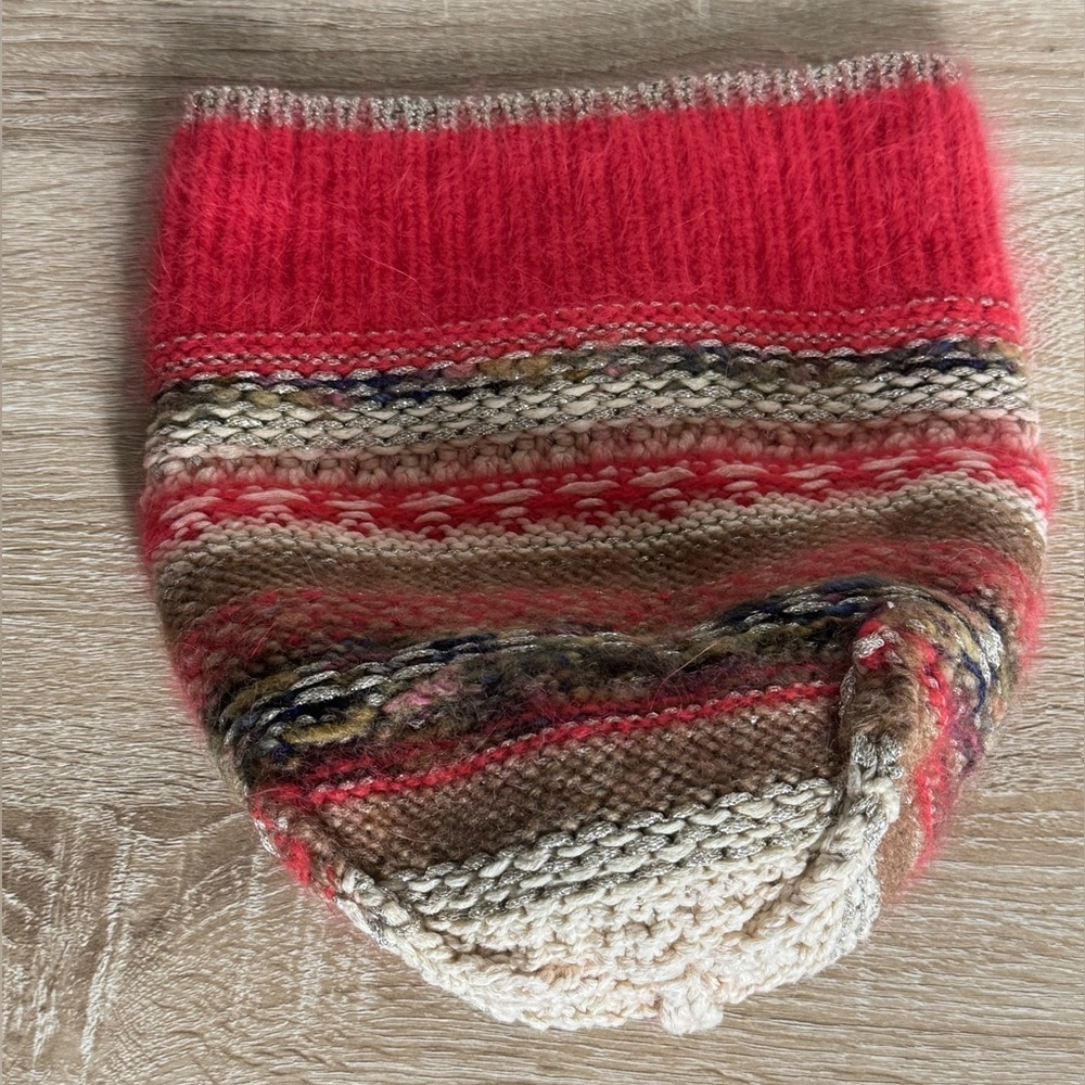 Juicy Couture Women One Size Multi-Colored Knit Wool Blend Beanie Hat Pom-Pom - Picture 11 of 13